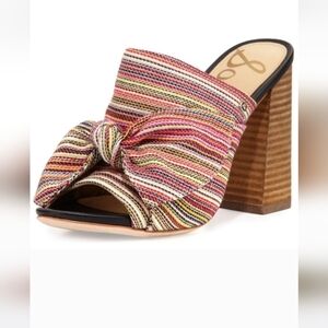 Sam Edelman Yumi Multi Color Bow Slide Heel Sandal Size 7